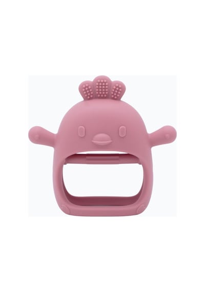 Kiwi Chicken Bebek Diş Kaşıyıcı Emzik Uçlu Eldiven Şeklinde Oyuncak Dişlik, Dark Pink Renk Dark Pink
