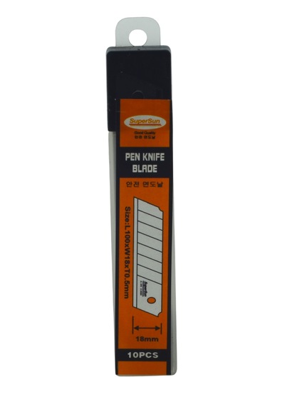 Supersun 10 Adet Adm-25 Maket Bıçak Falçata Ağzı Yedek Uç L100xw18xt0,5mm
