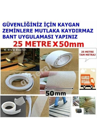 Şeffaf Transparan Zemin Kaydırmaz Duş,Havuz Kaydırmaz Bant 25mmX5MT