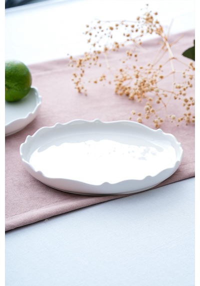 Nirvana Yuvarlak Pasta Tabağı - 18 Cm Beyaz