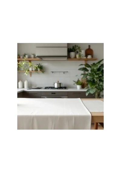 Doğal Keten Masa Örtüsü - 100x100 Cm Acı Kahverengi