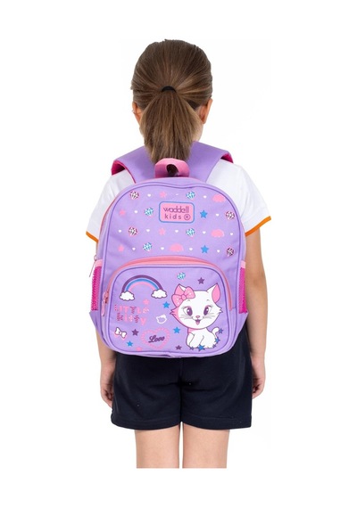 Unicorn Figürlü Anaokul Sırt Çantası - Siyah Kedi Açık Gri - Mavi