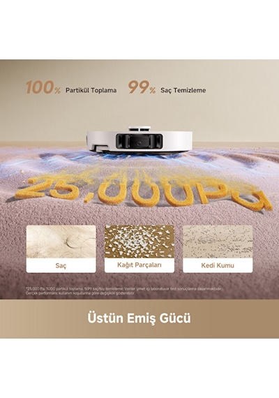 Dreame L50 Ultra CE 25.000Pa Emiş Gücü Robot Süpürge Beyaz