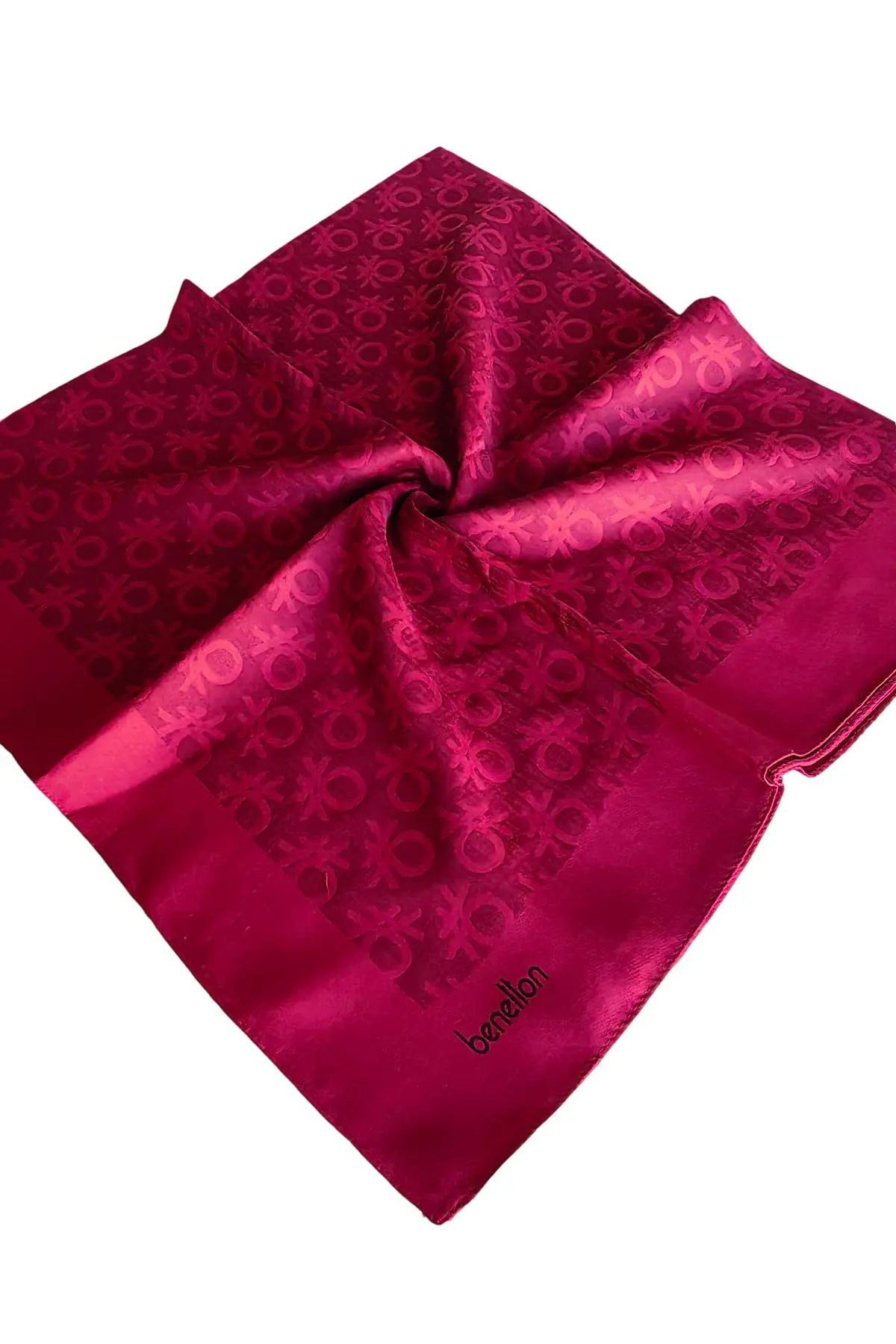 United Colors Of Benetton Benetton Elegante Monogram Eşarp 1024 Açık Bordo