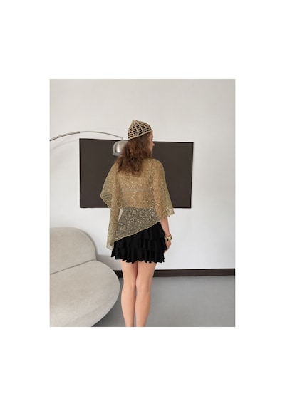 Verymoda Asimetrik Kesim Yarasa Kol Pullu Bluz D3118 Haki