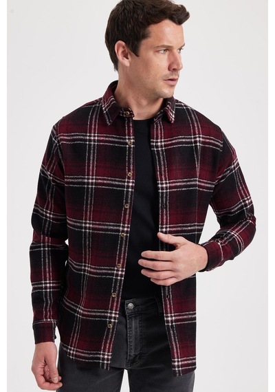 Tudors Erkek Slim Fit Dar Kesim Kareli Kışlık Oduncu Gömlek-42371 Bordo Tudors Erkek Slim Fit Dar Kesim Kareli Kışlık Oduncu Gömlek-42371 Bordo