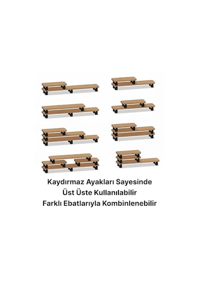 Prexua Upster Ahşap Monitör Standı - Ergonomik Monitör Yükseltici Safir Meşe - Siyah Ayak, Large