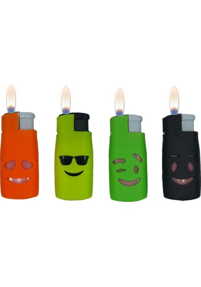 X-Lite Smiley Kılıflı Manyetolu 4 Adet Çakmak Renkli