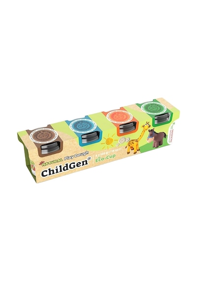 Oyun Hamuru Ecocup - 125 Gr 4'lü At Set Kahve-mavi-turuncu-yeşil Çok Renkli