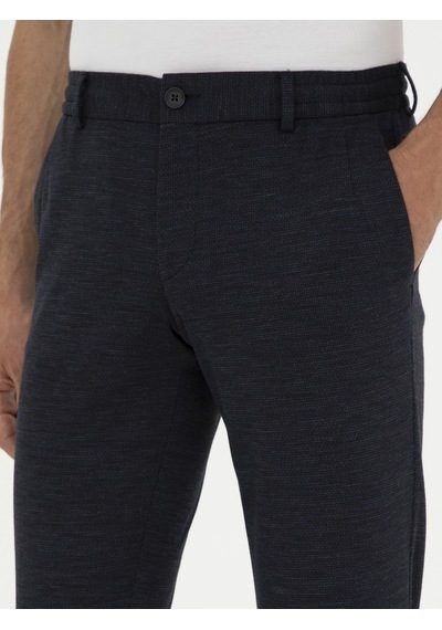 Cacharel Koyu Lacivert Slim Fit Yün Karışımlı Pantolon