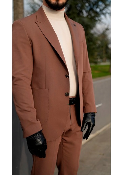 Dupont Classics Dupont Slim Fit Sivri Yaka 6 Drop Çift Yırtmaç Torba Cep Puntolu 2'li Takım Elbise Kahve-antik Dupont Classics Dupont Slim Fit Sivri Yaka 6 Drop Çift Yırtmaç Torba Cep Puntolu 2'li Takım Elbise Kahve-antik