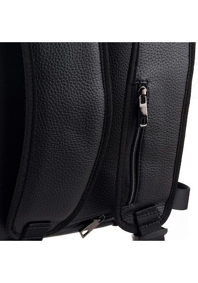 Westpolo Vegan Deri Şık Ve Fonksiyonel Unisex Sırt Çantası - 6012 Siyah