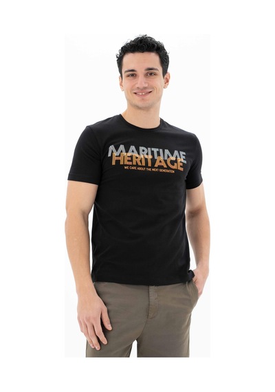 AR-MA Arma Erkek Slim Fit Bisiklet Yaka Tişört Y25344452201 Siyah