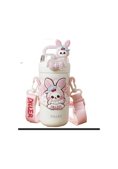 Vagonlife D9363 Pembe Tavşan Paslanmaz Çelik Termos 490 Ml Renkli