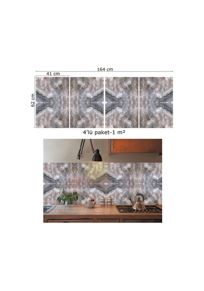 Tink Kendinden Yapışkanlı Kahve Buzlu Desenli Pvc Panel 41x62 Cm
