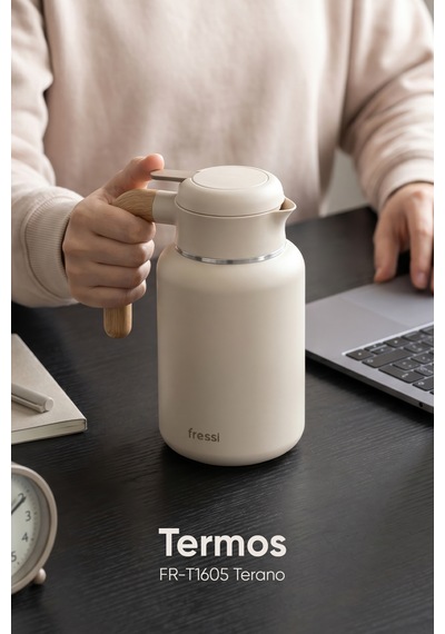 Fr-t1605 Terano Paslanmaz Çelik 1600ml Termos Bej