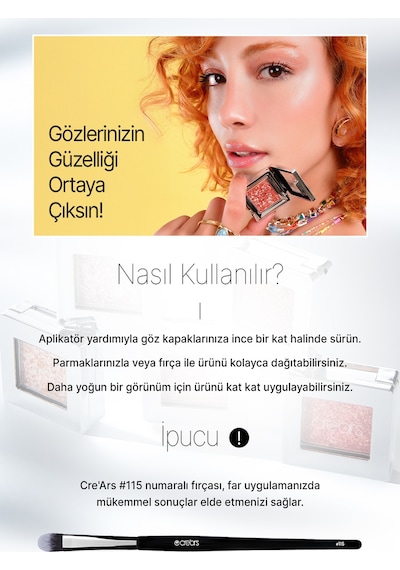 Cre'ars Mücevher Parlaklığında Yoğun Pigmentli Tekli Far Glitter Bomb Eyeshadow 11 Emerald Gleam