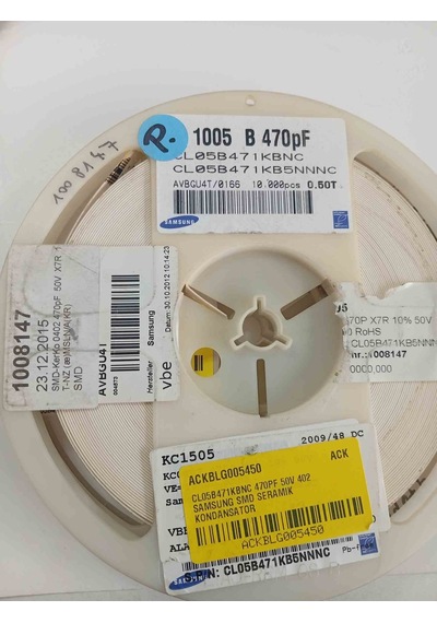 Cl05b471kbnc 470pf 50v 402 Samsung Uyumlu Smd Seramik Kondansatör 1000 Adet