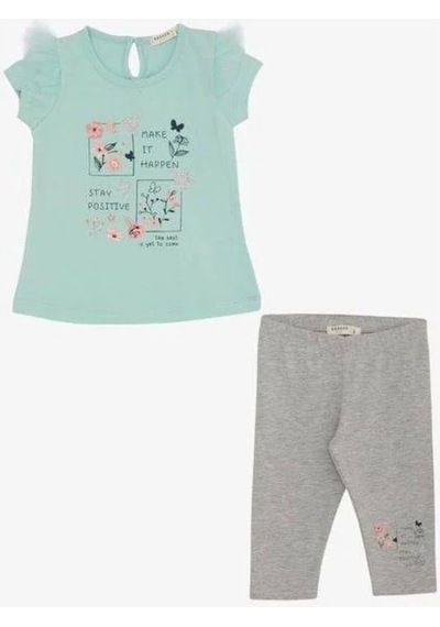 Zekids Kız Çocuk Make İt Happen Taytlı Takım-14456 Mint