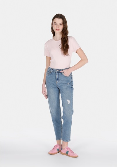 Colin's Colins Slim Fit Kadın Pembe Kısa Kol Tişört Cl1073924 Cl1073924 Q1.v2 Plı Pembe