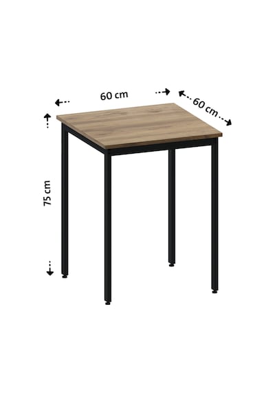 Balkon Bahçe Mutfak 5'li Bistro Set Masa Sandalye Takımı Çam - Siyah