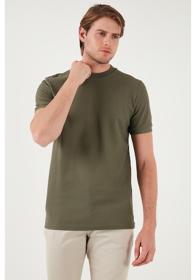 Buratti Pamuklu Regular Fit Bisiklet Yaka Basic Erkek T Shirt 5902387 Haki