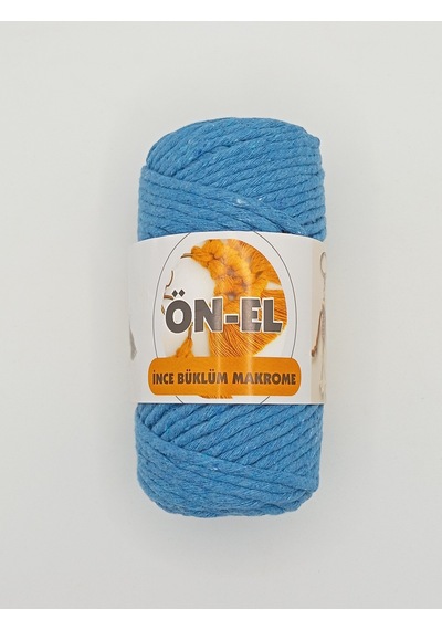 Ön-el Büklüm Taranabilir Makrome İpi - 250 Gr - Mavi