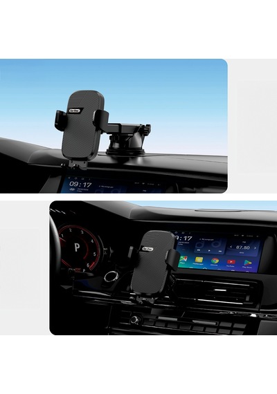 Go Des Gd-hd357 Havalandırma Ve Vantuz Tasarımlı 2in1 Araç İçi Telefon Tutucu Siyah