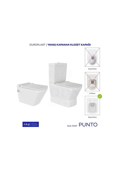 Punto Duroplast Kare Yavaş Kapanan Klozet Kapağı
