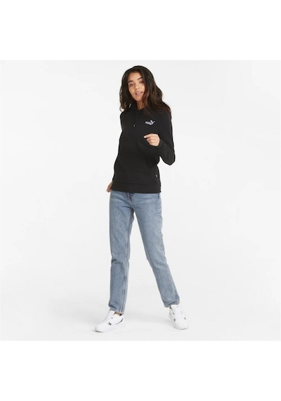 Puma Ess+ Embroidery - Kadın Siyah Kapüşonlu Spor Sweatshirt Siyah