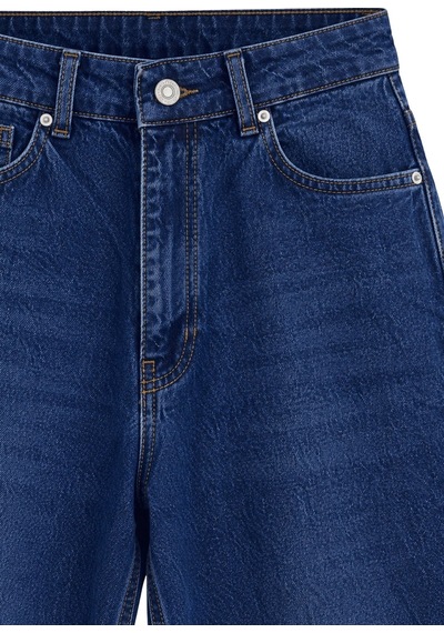 Vadon 1054 Kadın Yüksek Bel Straight Fit Düz Paça Jean Pantolon Mavi
