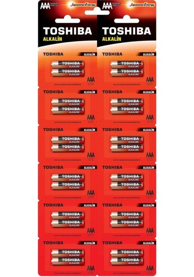 Toshıba Lr03 Kartela Alkalin Aaa İnce Pil 24lu