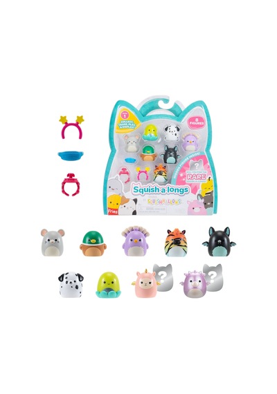Squish-a-longs 8 Figür + Yüzük Set Seri 1 Al0083