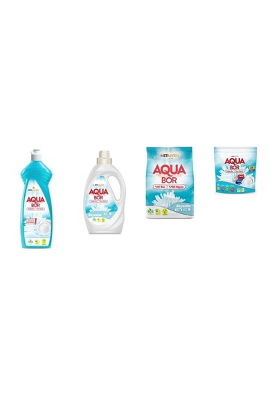 Aquabor Doğal Mineralli Elde Bulaşık + Sıvı Beyaz + 4 Kg Beyaz + Tablet 4 Lü Set 26047864