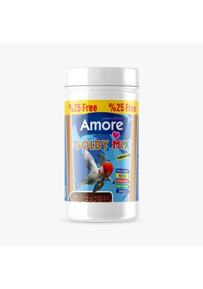 Amore Goldy Mix %37 Protein Japon Balığı Yemi 9 x 125 ML + Kaya Tuzu 250 G