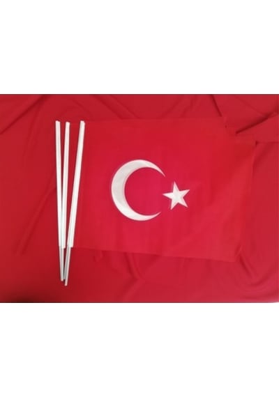 Çubuklu Raşel Kumaş Türk Bayrağı 40 x 60 CM 10 Adet