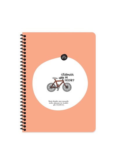 Hisli Şeyler Çizgili Spiralli Defter 80 Yaprak Oturmaya Mı Geldik 16.5 X 22.5 Cm Karton Kapak Çok Renkli