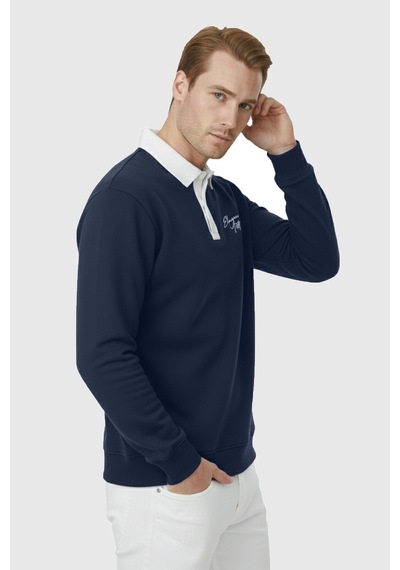 Deepsea Erkek Lacivert Relax Fit İçi Polarlı Polo Yaka Sweatshirt Pamuklu Kalın Sweatshirt 2600762 Lacivert Deepsea Erkek Lacivert Relax Fit İçi Polarlı Polo Yaka Sweatshirt Pamuklu Kalın Sweatshirt 2600762 Lacivert
