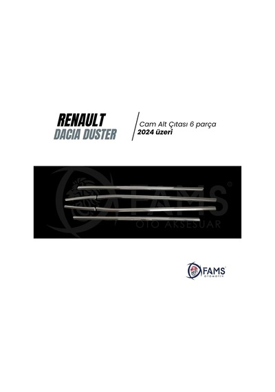 Renault Duster 2024 Üzeri Krom Cam Alt Çıtası 6 Prç P.çelik