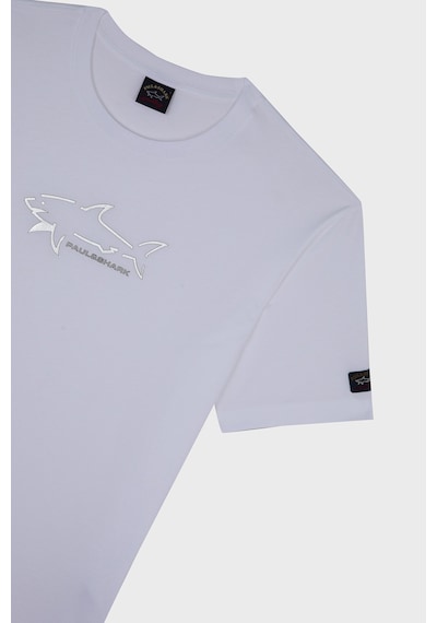 Paul & Shark Erkek T Shirt 23411198 010 Beyaz Beyaz