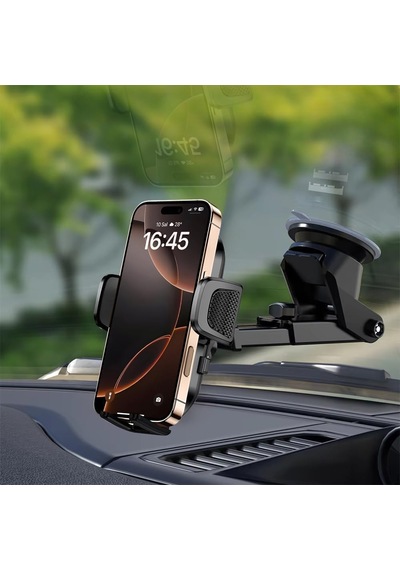 Otomatik Klipsli Araba Telefon Tutucu Cam Ve Torpido İçin Yüksek Kalite Yapışkan, Ayarlanabilir Yükseklik Ve Yakınlık Ergonomik Tasarım 2 Mixed