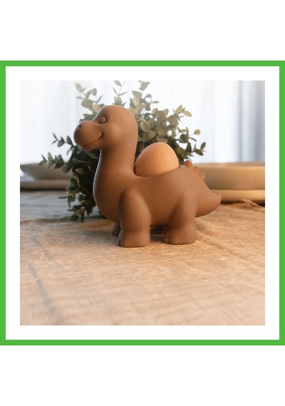 Vaveni 3d Baskı Dinozor Yumurtalık - Sevimli Eggosaurus Yumurta Tutucu-kahverengi Arz