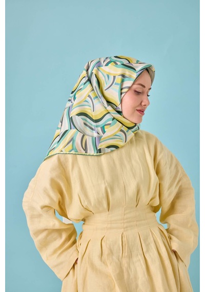 Silk Home Twill İpek Eşarp 11471-40 Lila, Sarı, Butter Yellow
