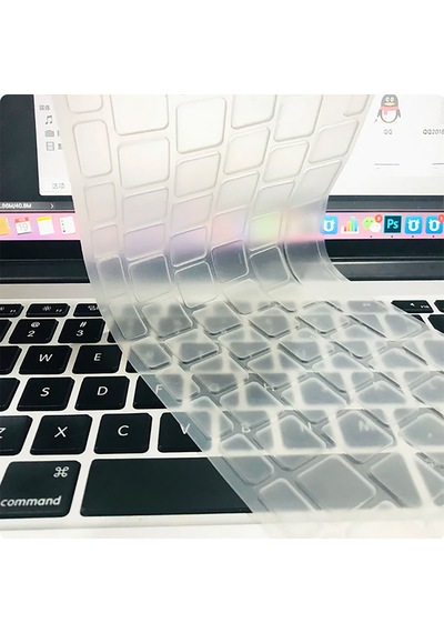 Apple Uyumlu MacBook 13.3' Air A1932 Zore Klavye Koruyucu Transparan Buzlu Silikon Ped