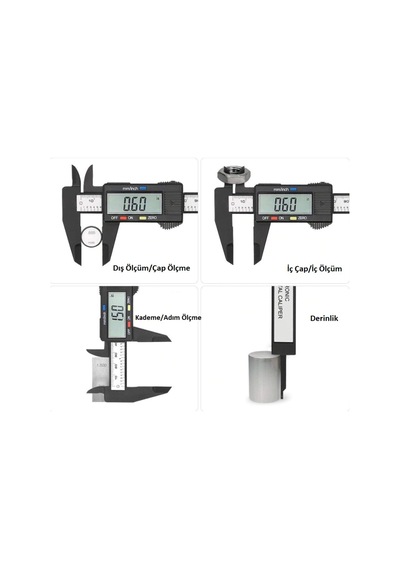 Ugurtekno Dijital Kumpas Derinlik Kalınlık Çap Ölçer Hassas Ölçüm 150Mm
