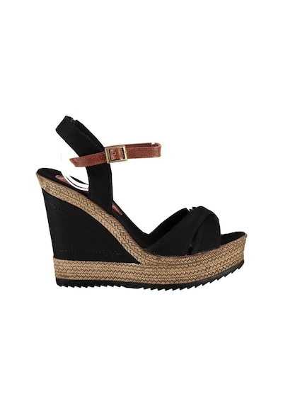 Fox Shoes Siyah Kadın Dolgu Topuklu Ayakkabı 9674070905