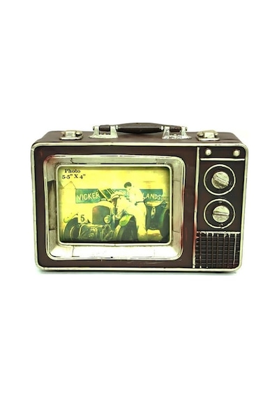 Dekoratif Metal Televizyon Bavul Vintage Biblo Hediyelik