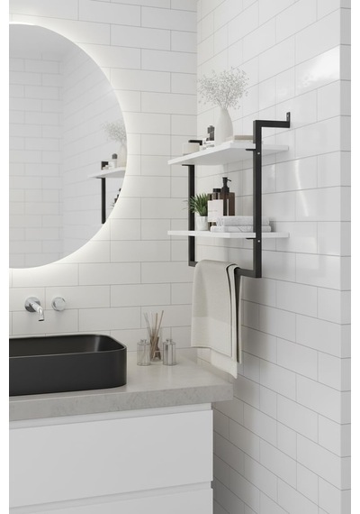 2'li Duvara Monte Banyo Rafları Beyaz Diğer