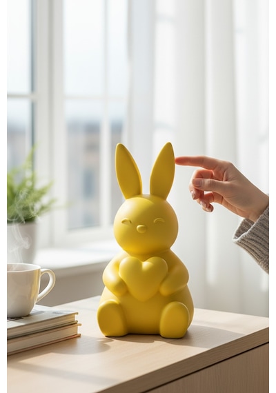 Kalp Tavşan Figürlü Dekoratif Biblo 81866964