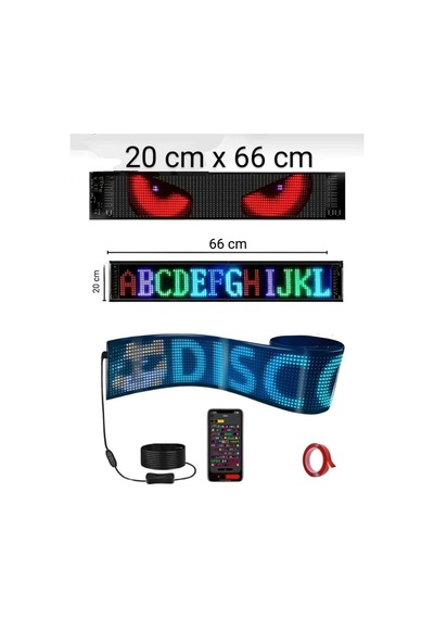 Araç Led Matrix Cama Yapışkanlı Telefonla Kontrol Edilebilen Kişiselleştirilebilir Uzaktan Kumandalı